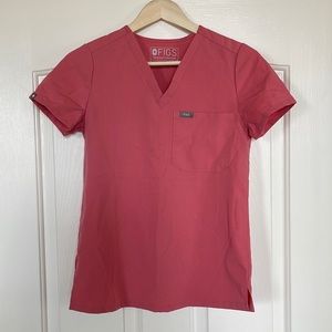 Figs pink scrub top
